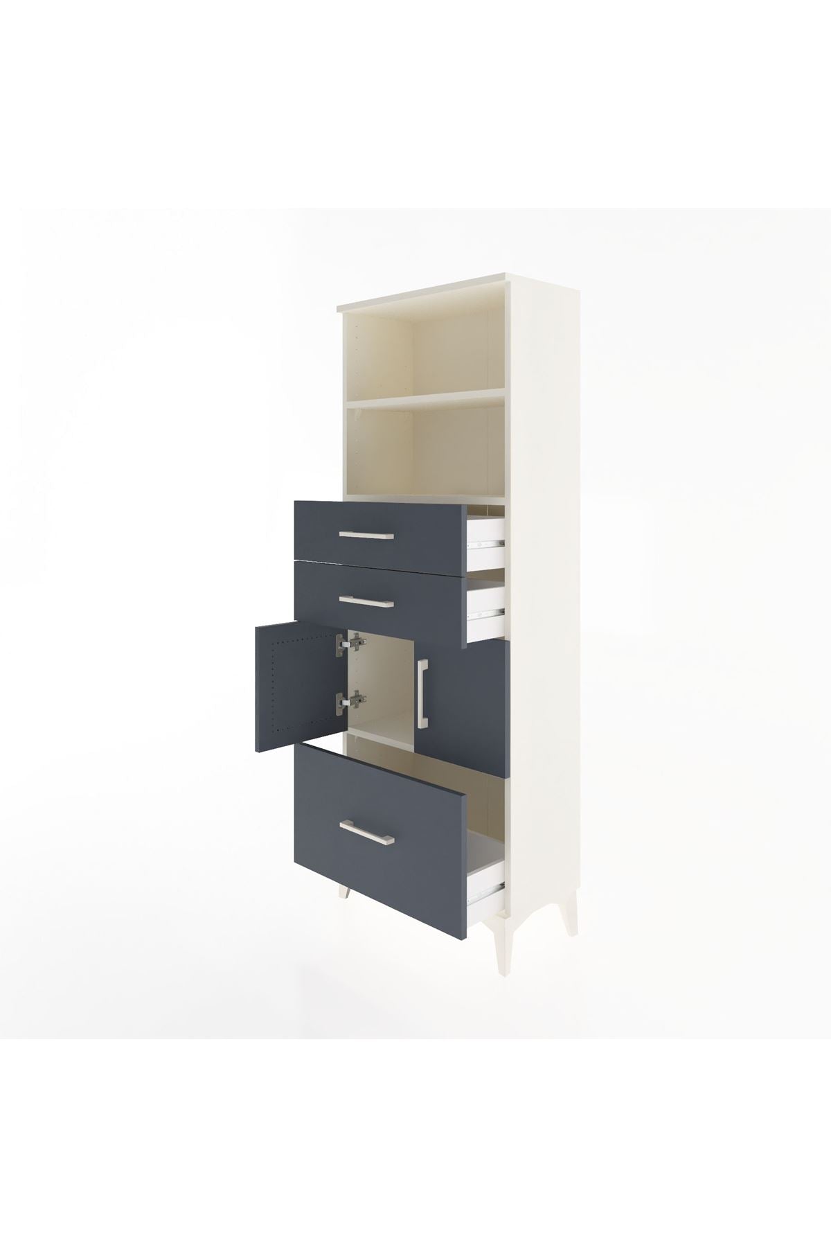 Arges Dolap 3 Raflı 3 Çekmeceli 2 Kapaklı 60x30x163 - S20M010V2A