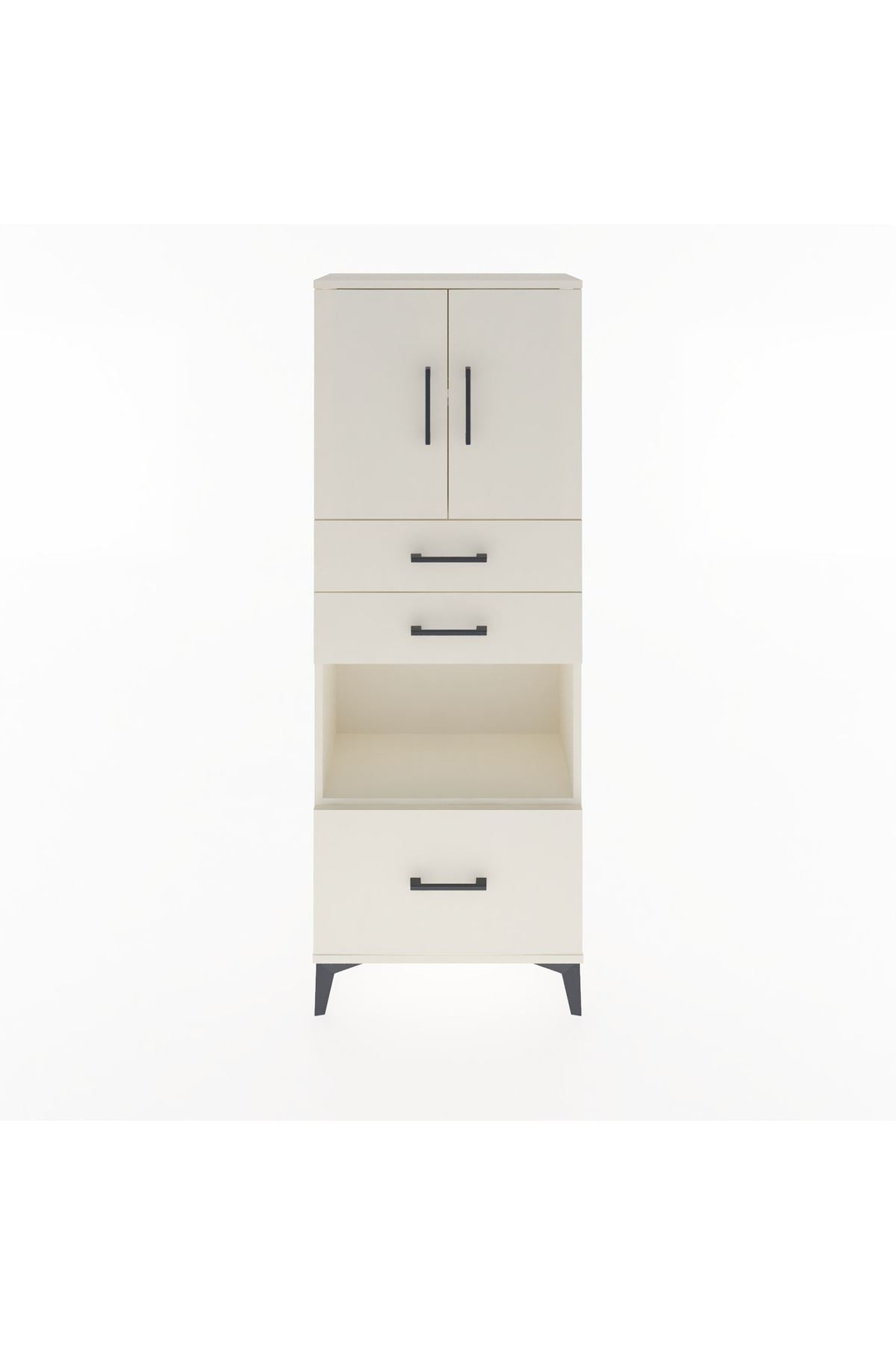 Arges Dolap 3 Raflı 3 Çekmeceli 2 Kapaklı 60x30x163 - S20M011V1A