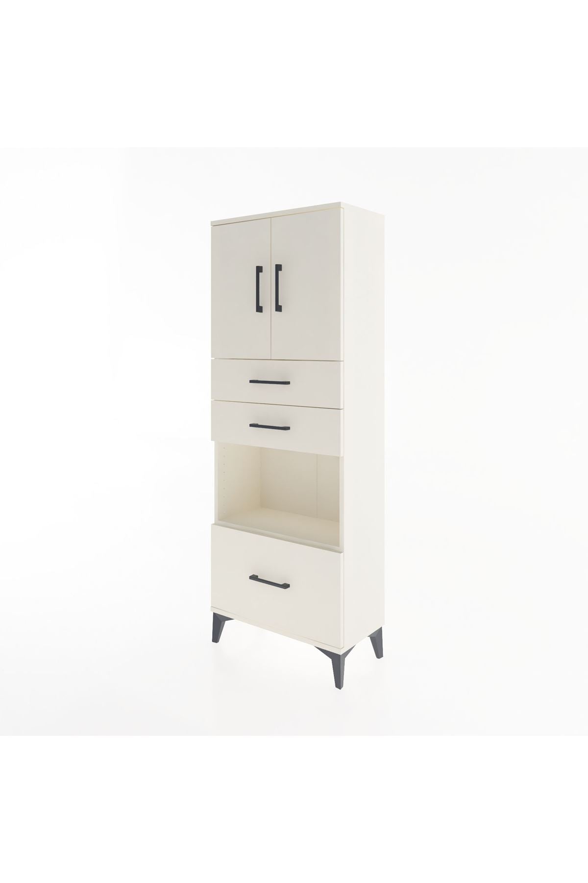 Arges Dolap 3 Raflı 3 Çekmeceli 2 Kapaklı 60x30x163 - S20M011V1A
