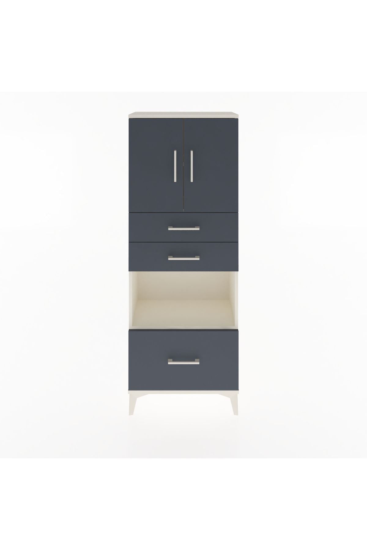 Arges Dolap 3 Raflı 3 Çekmeceli 2 Kapaklı 60x30x163 - S20M011V2A