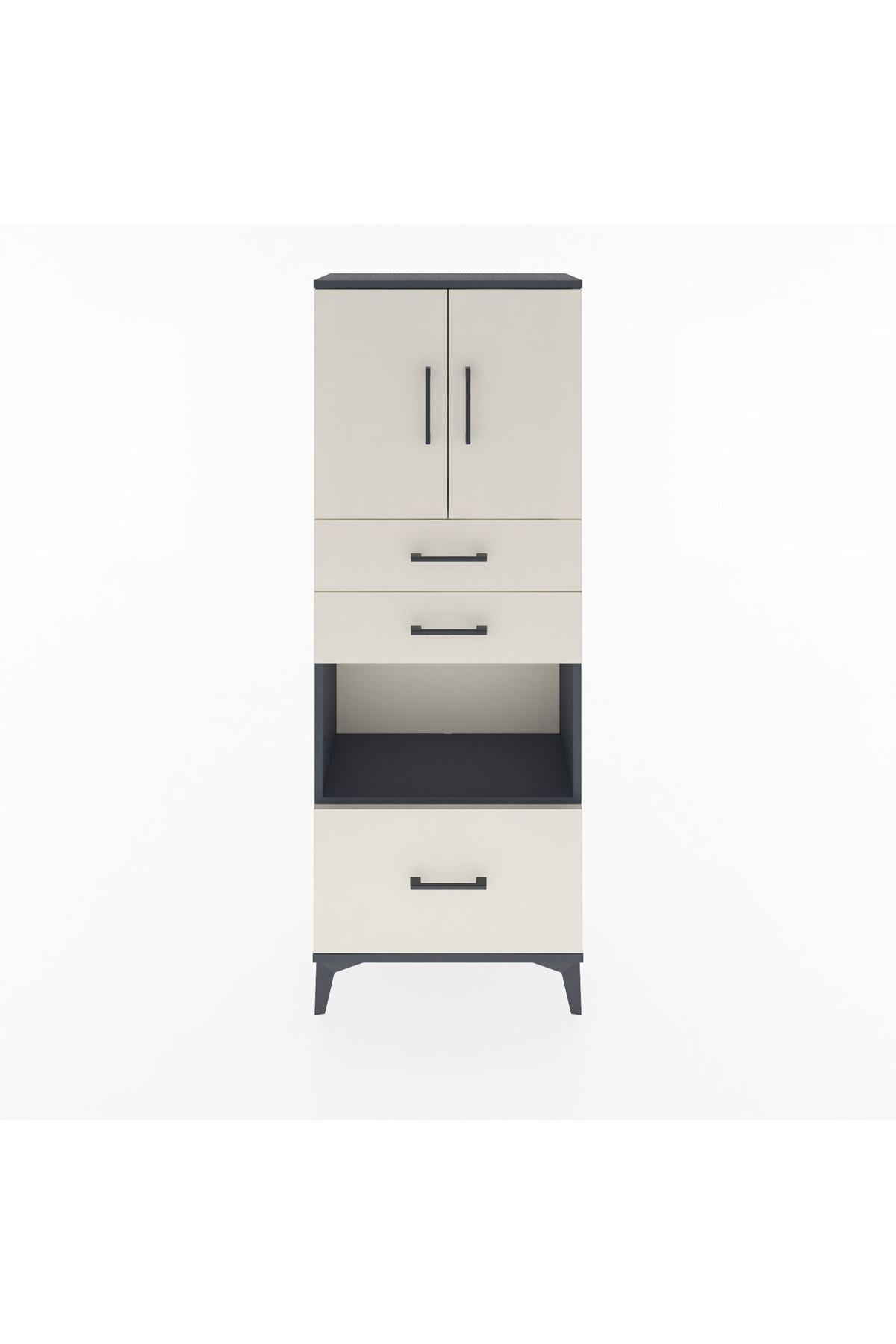 Arges Dolap 3 Raflı 3 Çekmeceli 2 Kapaklı 60x30x163 - S20M011V4A