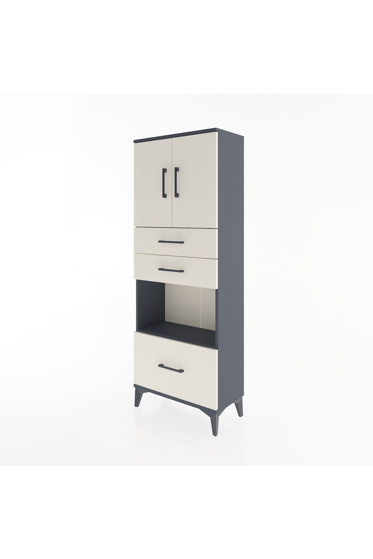 Arges Dolap 3 Raflı 3 Çekmeceli 2 Kapaklı 60x30x163 - S20M011V4A