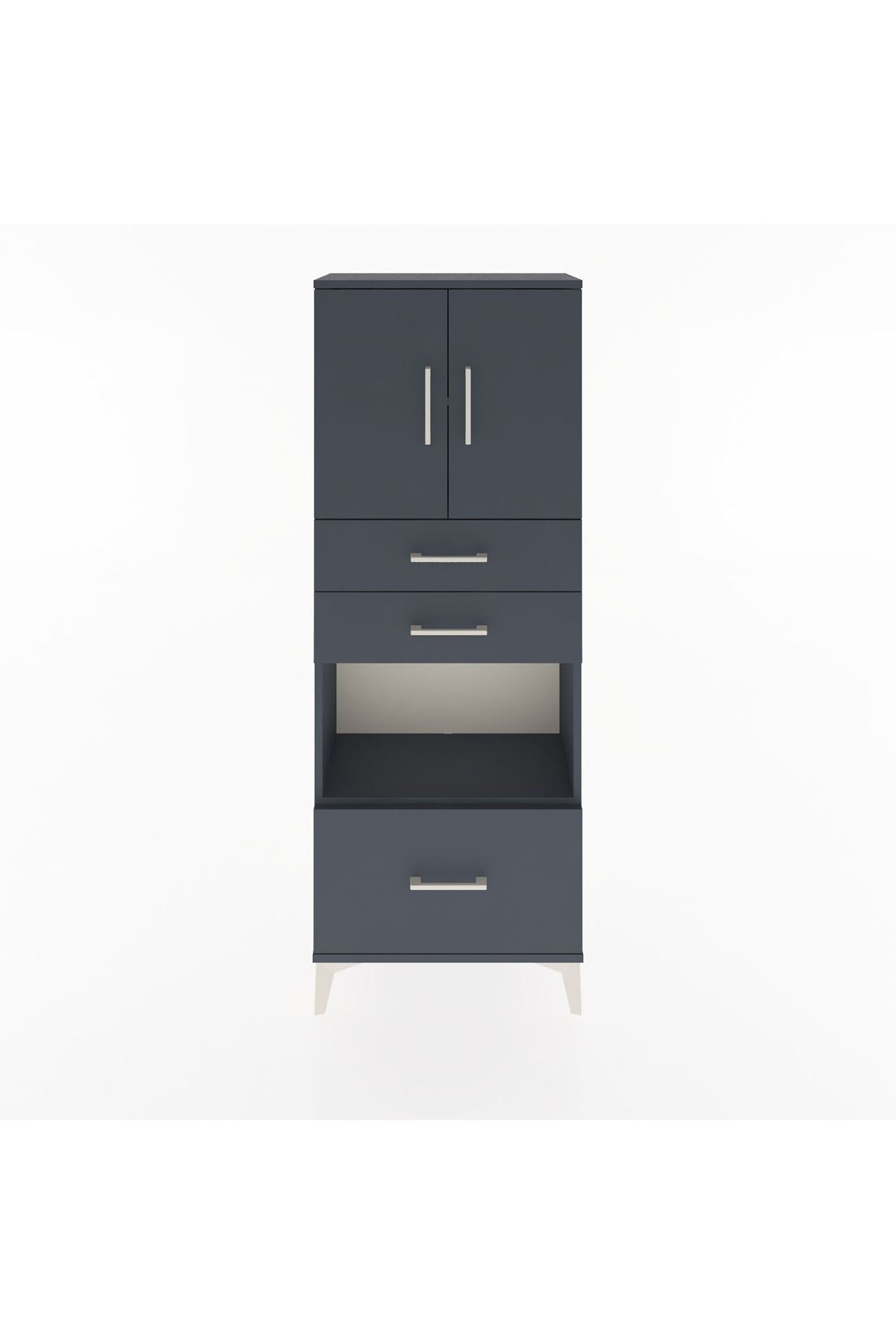 Arges Dolap 3 Raflı 3 Çekmeceli 2 Kapaklı 60x30x163 - S20M011V5A