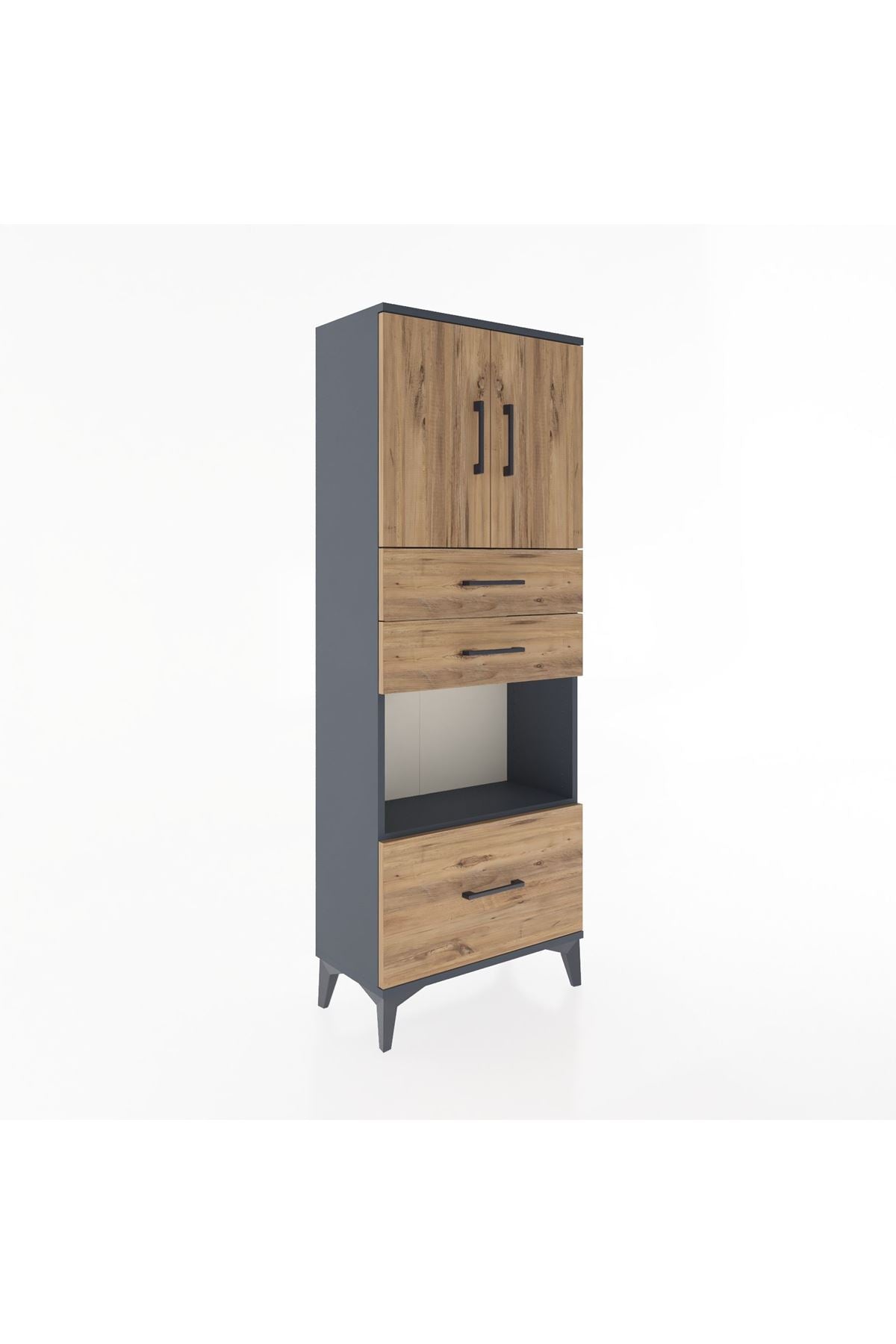 Arges Dolap 3 Raflı 3 Çekmeceli 2 Kapaklı 60x30x163 - S20M011V6A