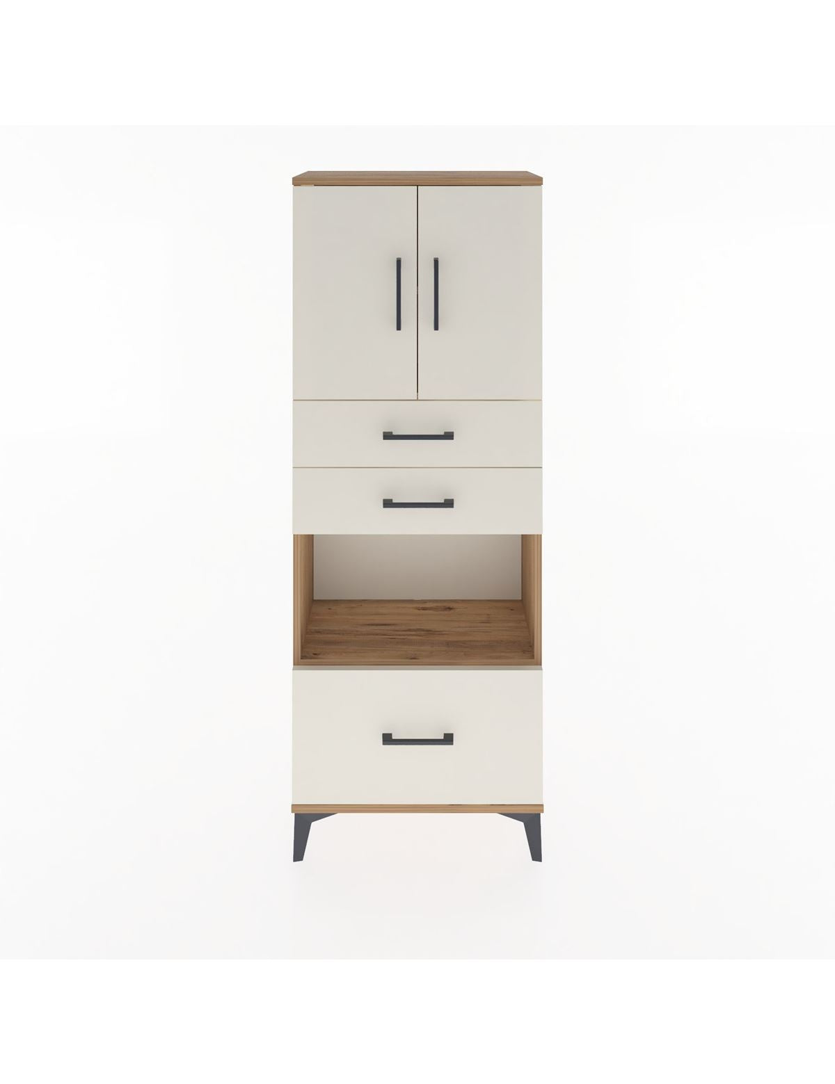 Arges Dolap 3 Raflı 3 Çekmeceli 2 Kapaklı 60x30x163 - S20M011V7A