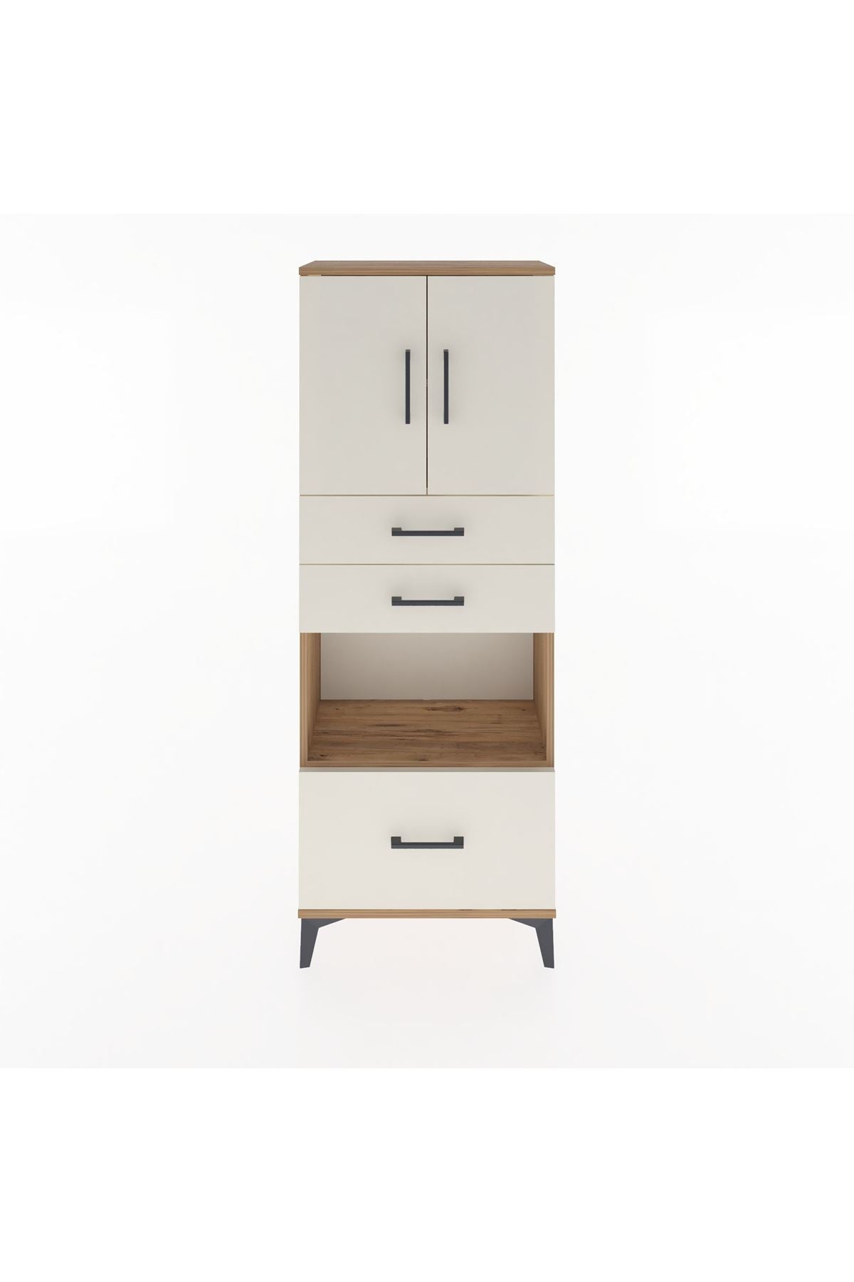 Arges Dolap 3 Raflı 3 Çekmeceli 2 Kapaklı 60x30x163 - S20M011V7A