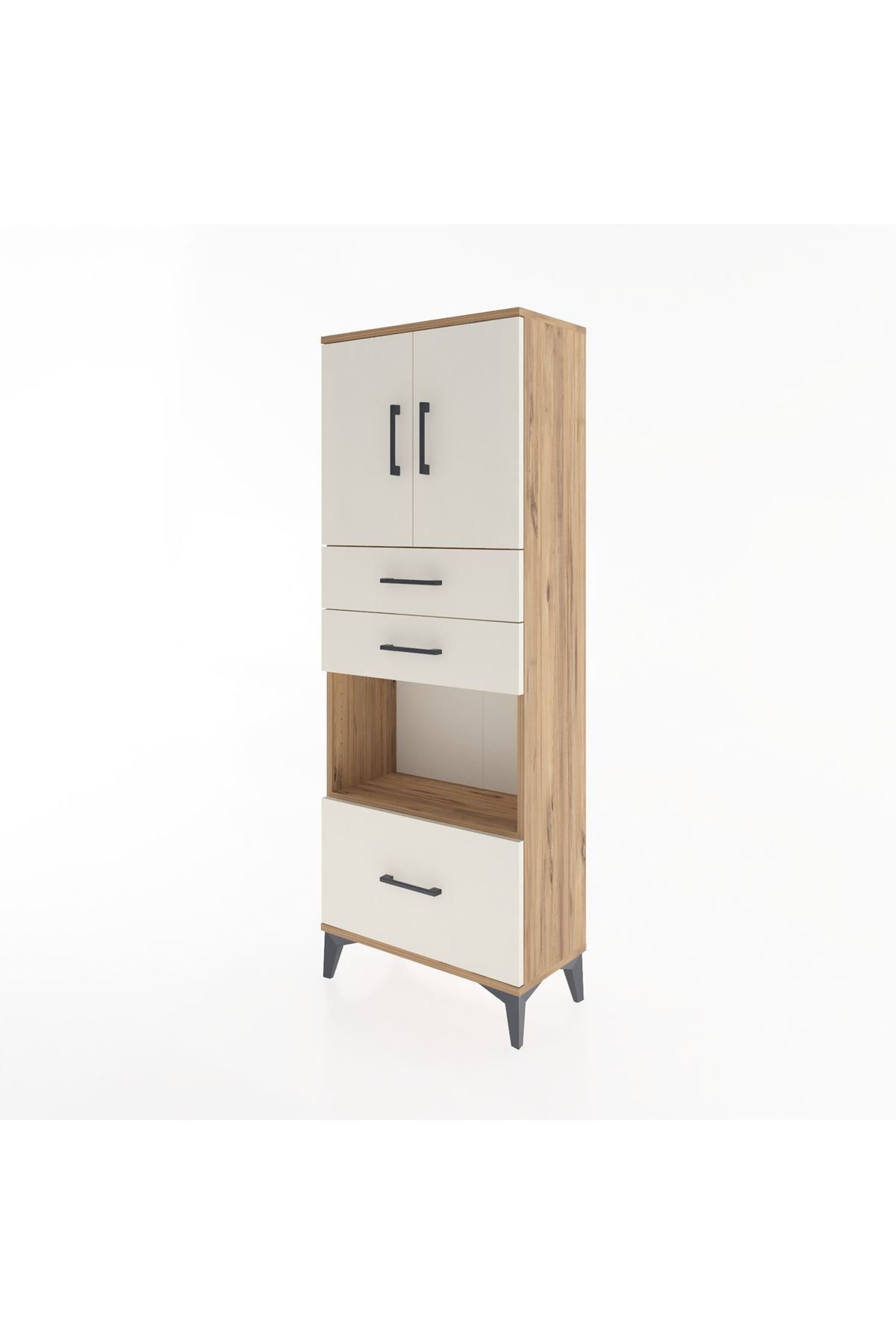 Arges Dolap 3 Raflı 3 Çekmeceli 2 Kapaklı 60x30x163 - S20M011V7A