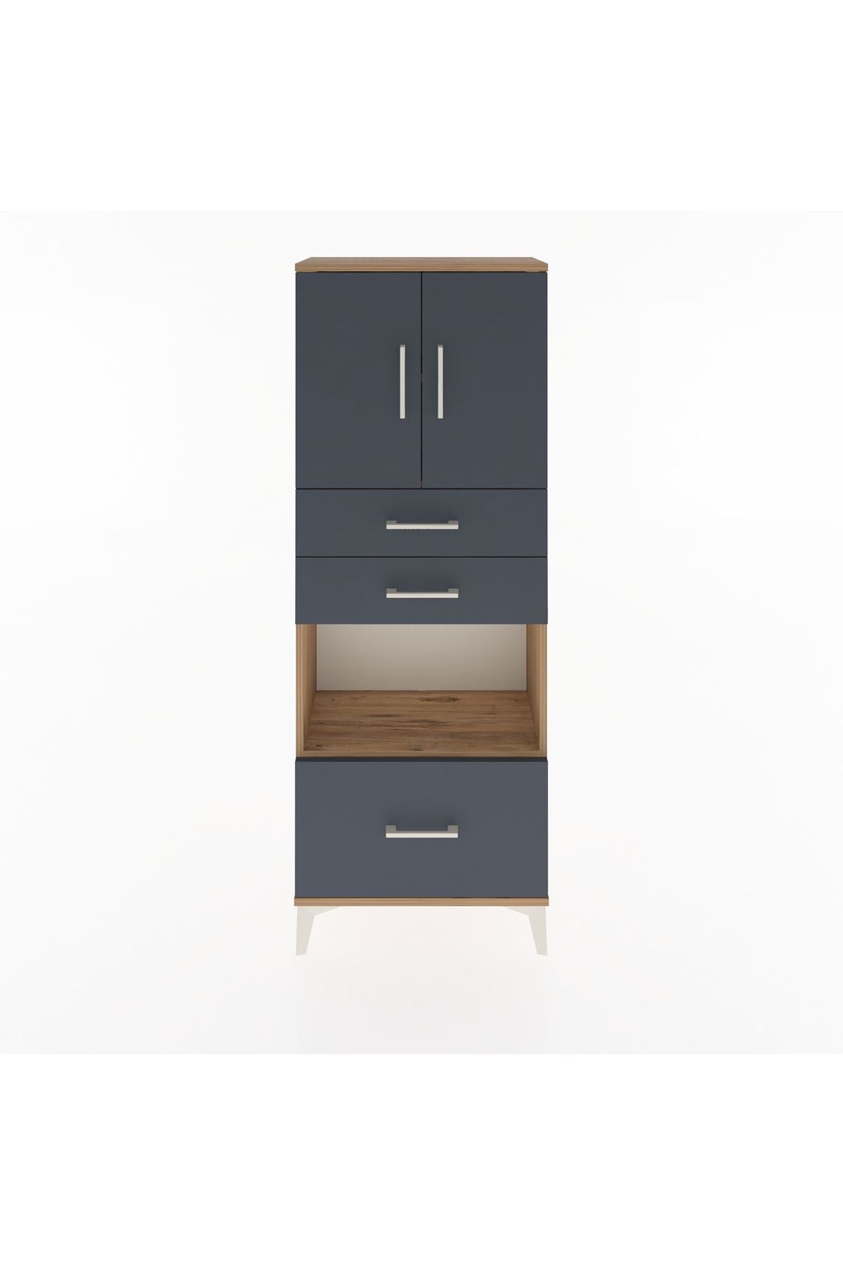 Arges Dolap 3 Raflı 3 Çekmeceli 2 Kapaklı 60x30x163 - S20M011V8A