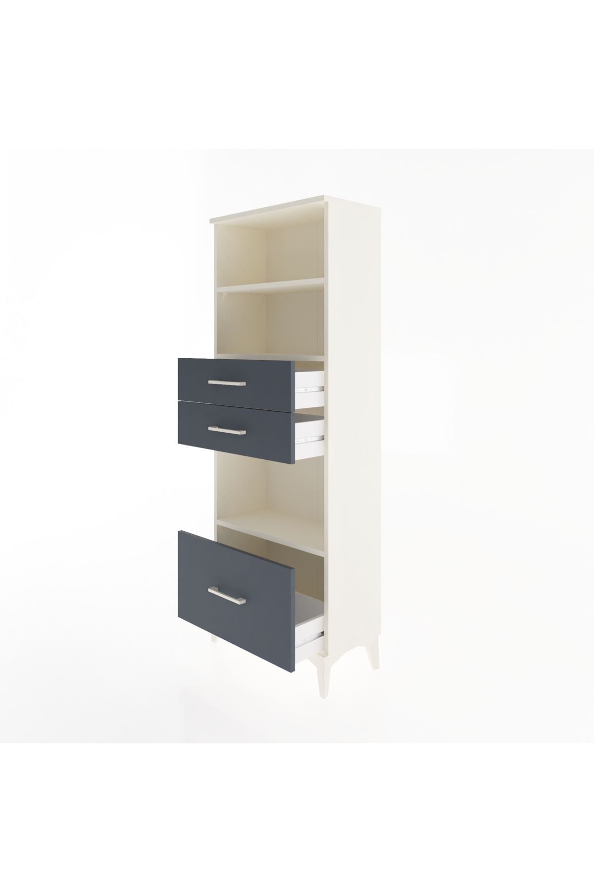 Arges Dolap 3 Raflı 3 Çekmeceli 60x30x163 - S20M012V2A