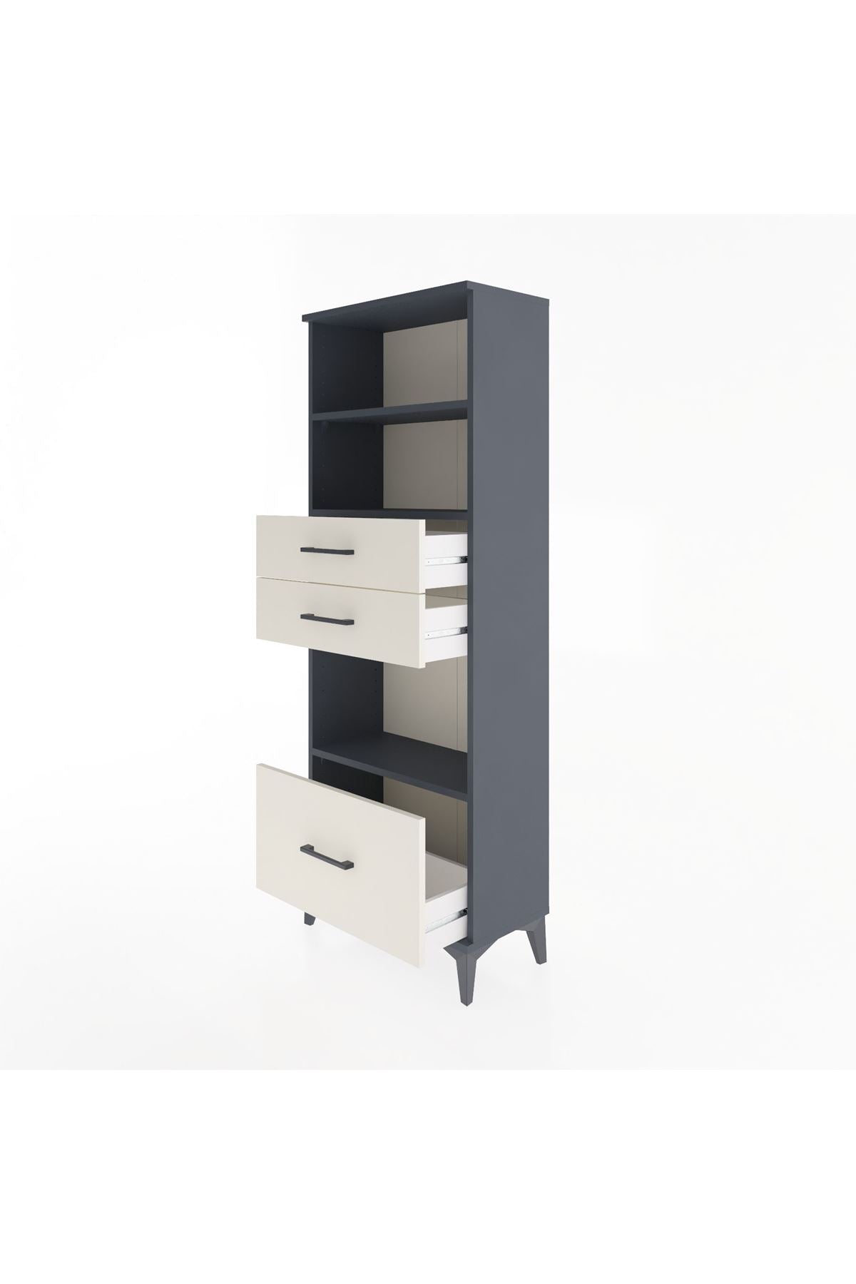 Arges Dolap 3 Raflı 3 Çekmeceli 60x30x163 - S20M012V4A