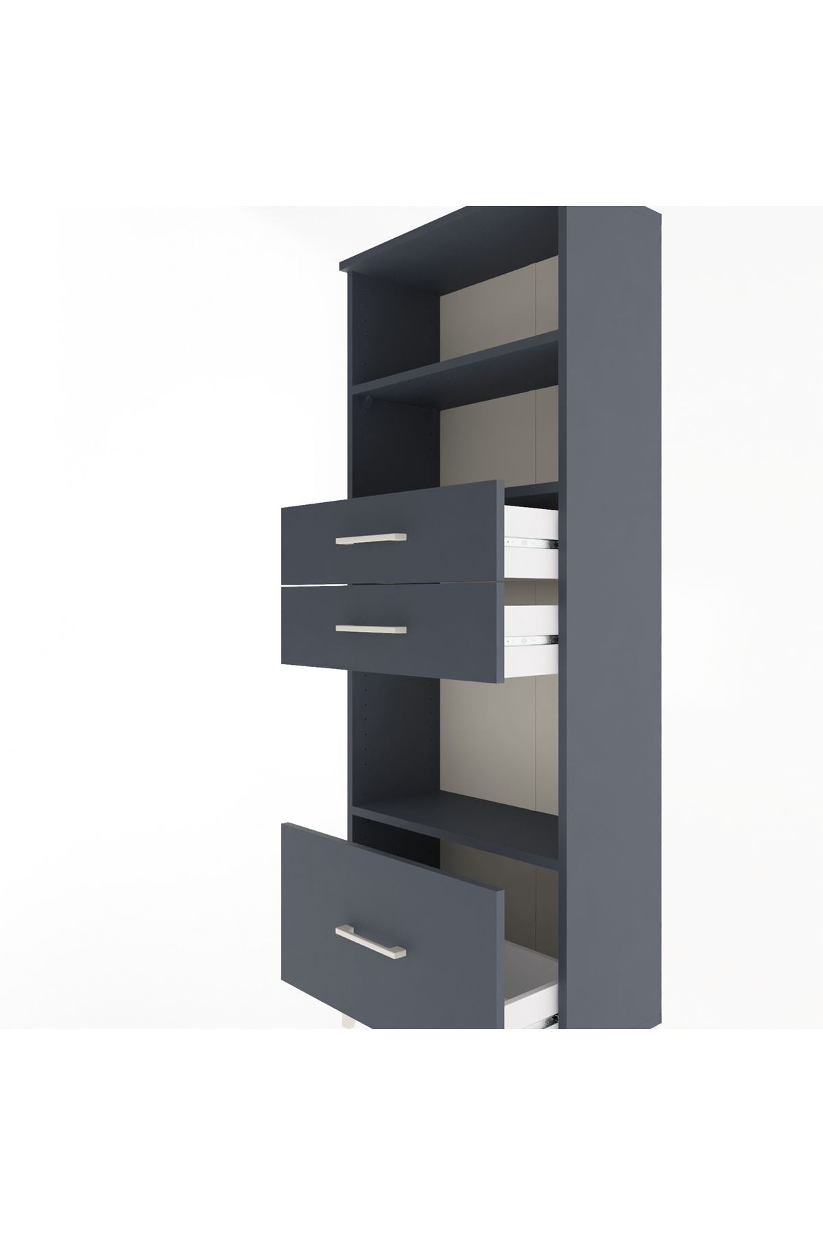 Arges Dolap 3 Raflı 3 Çekmeceli 60x30x163 - S20M012V5A