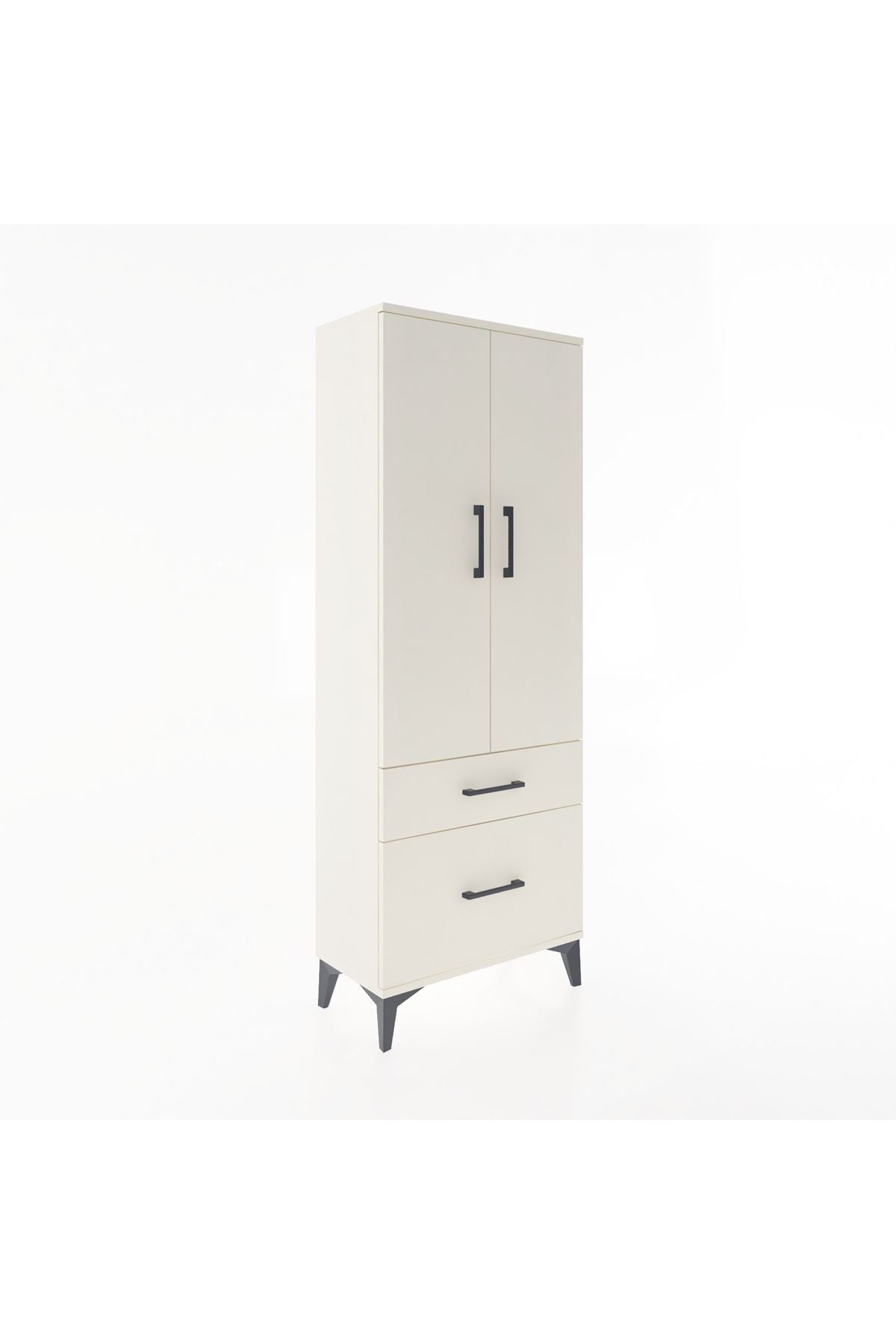 Arges Dolap 3 Raflı 2 Çekmeceli 2 Kapaklı 60x30x163 - S20M013V1A
