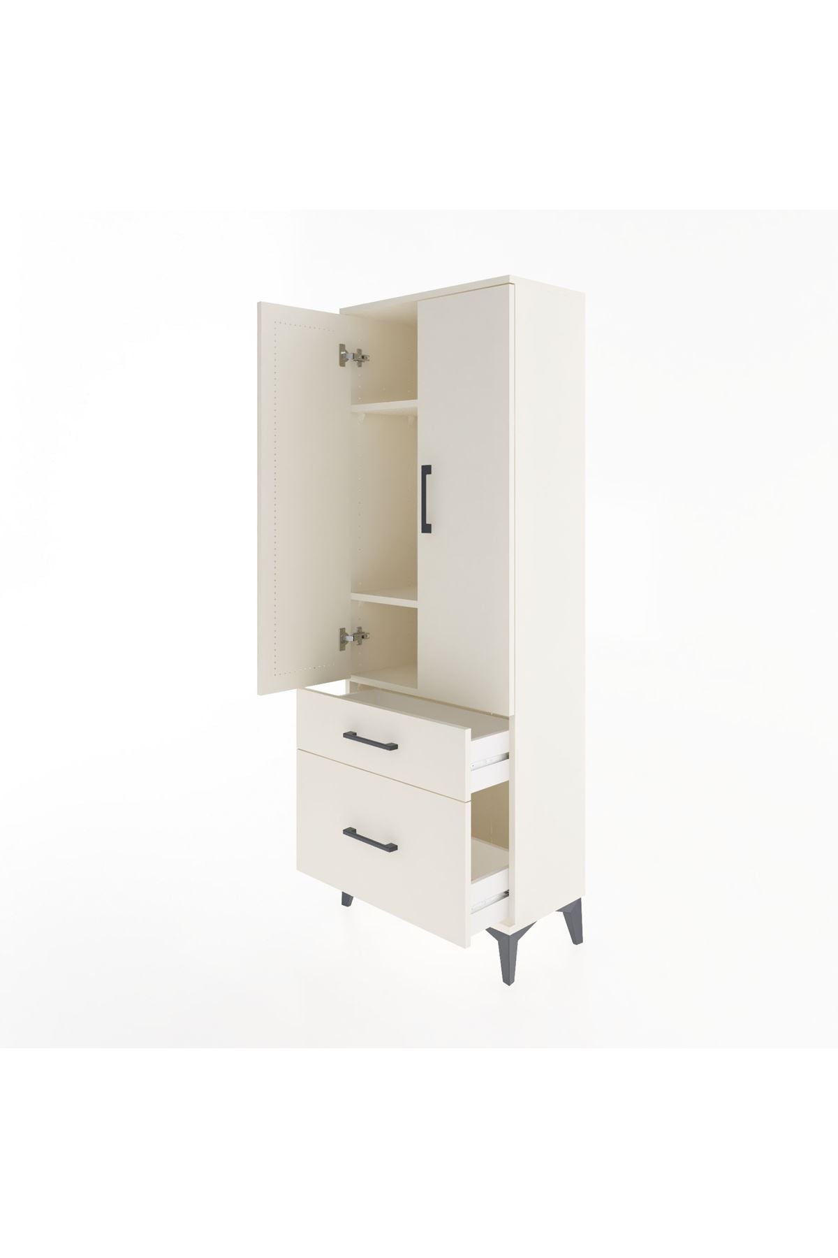 Arges Dolap 3 Raflı 2 Çekmeceli 2 Kapaklı 60x30x163 - S20M013V1A