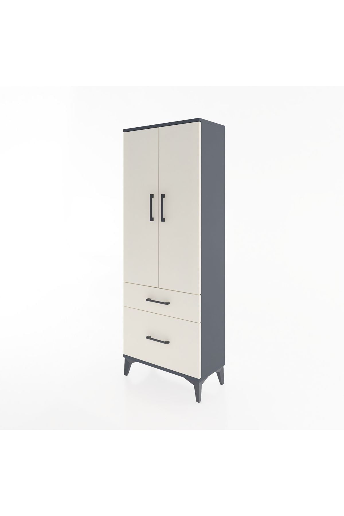 Arges Dolap 3 Raflı 2 Çekmeceli 2 Kapaklı 60x30x163 - S20M013V4A