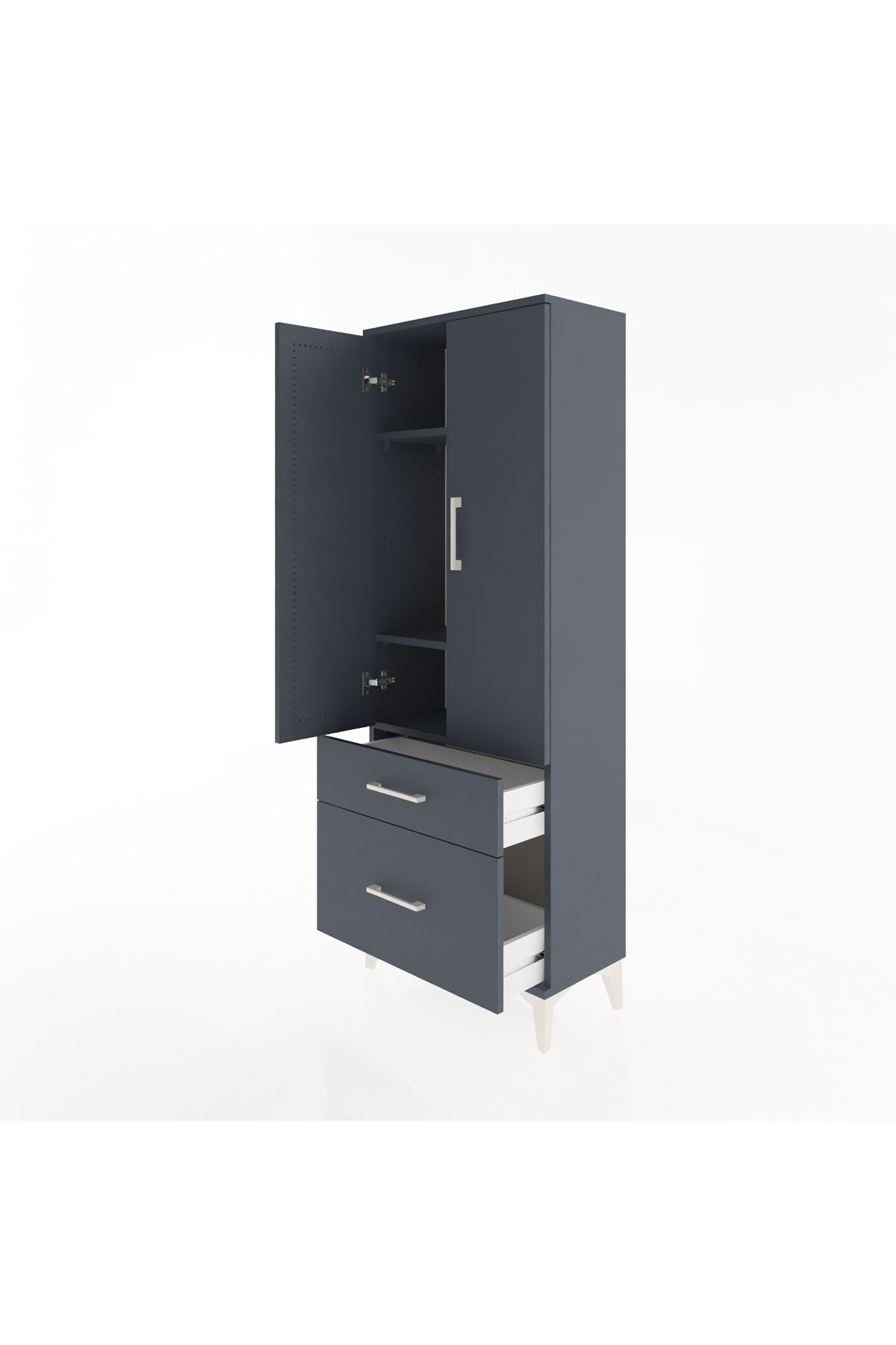 Arges Dolap 3 Raflı 2 Çekmeceli 2 Kapaklı 60x30x163 - S20M013V5A