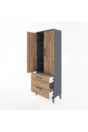 Arges Dolap 3 Raflı 2 Çekmeceli 2 Kapaklı 60x30x163 - S20M013V6A