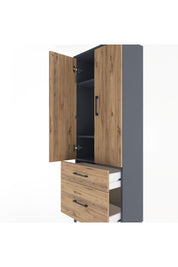 Arges Dolap 3 Raflı 2 Çekmeceli 2 Kapaklı 60x30x163 - S20M013V6A