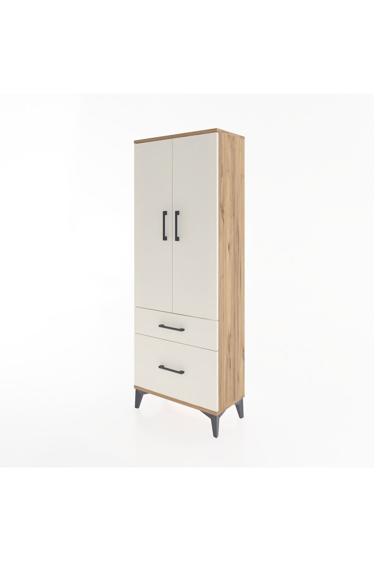 Arges Dolap 3 Raflı 2 Çekmeceli 2 Kapaklı 60x30x163 - S20M013V7A