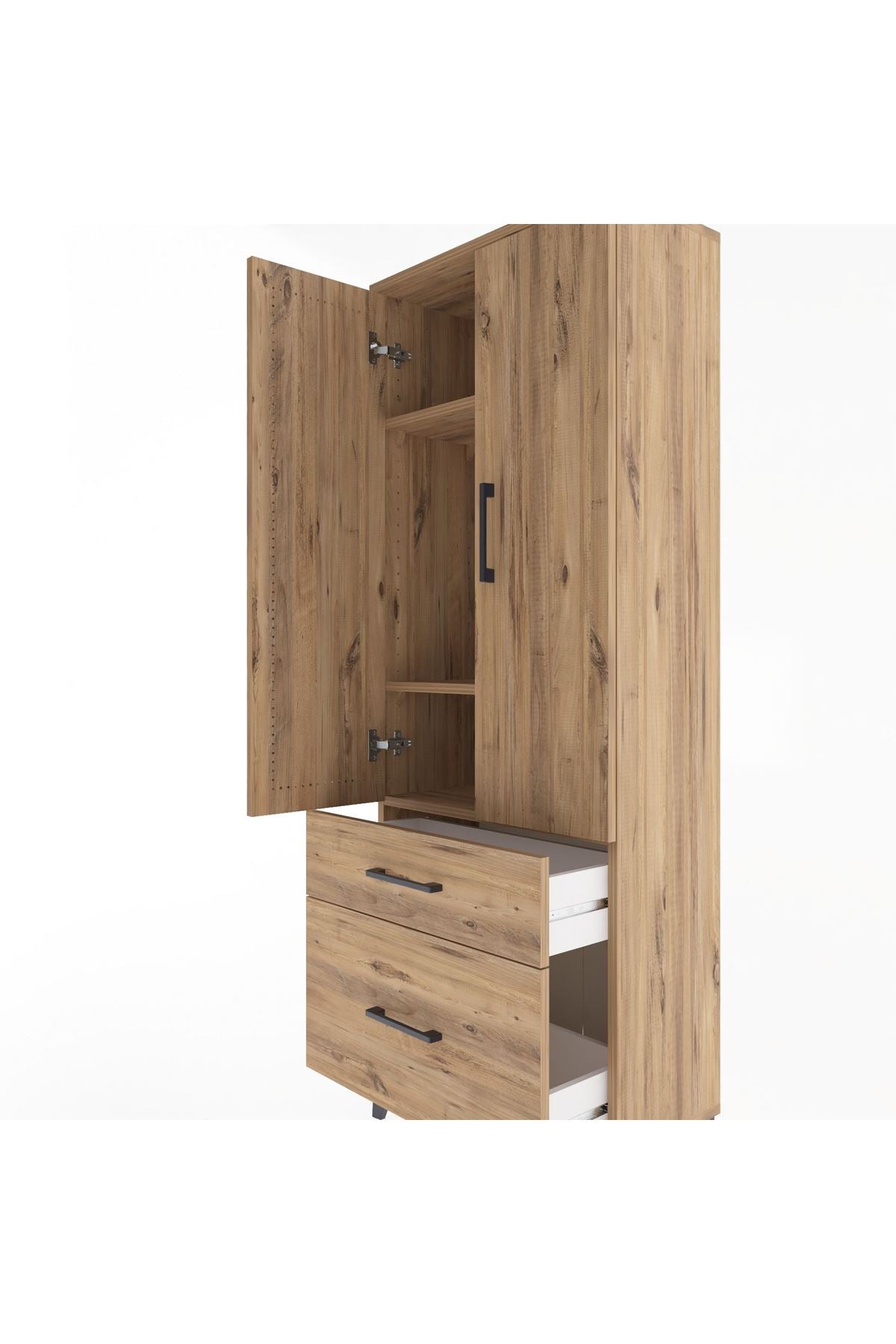 Arges Dolap 3 Raflı 2 Çekmeceli 2 Kapaklı 60x30x163 - S20M013V9A