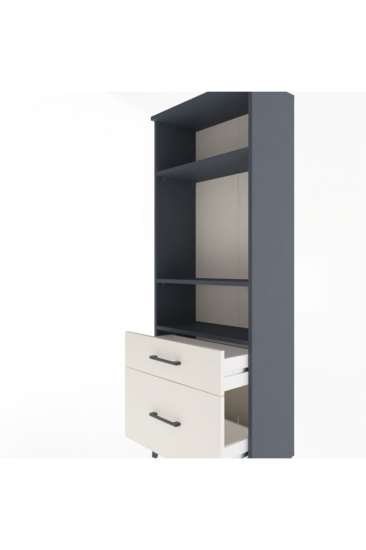 Arges Dolap 3 Raflı 2 Çekmeceli 60x30x163 - S20M014V4A