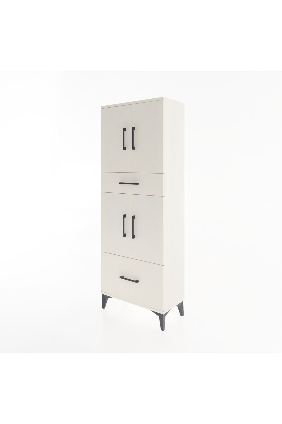 Arges Dolap 4 Raflı 2 Çekmeceli 4 Kapaklı 60x30x163 - S20M015V1A