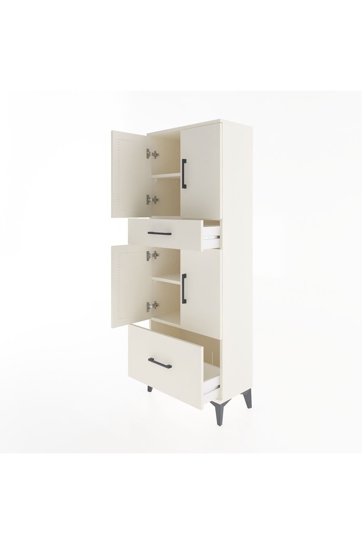 Arges Dolap 4 Raflı 2 Çekmeceli 4 Kapaklı 60x30x163 - S20M015V1A