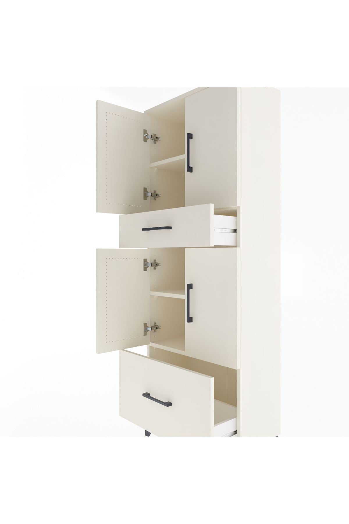 Arges Dolap 4 Raflı 2 Çekmeceli 4 Kapaklı 60x30x163 - S20M015V1A