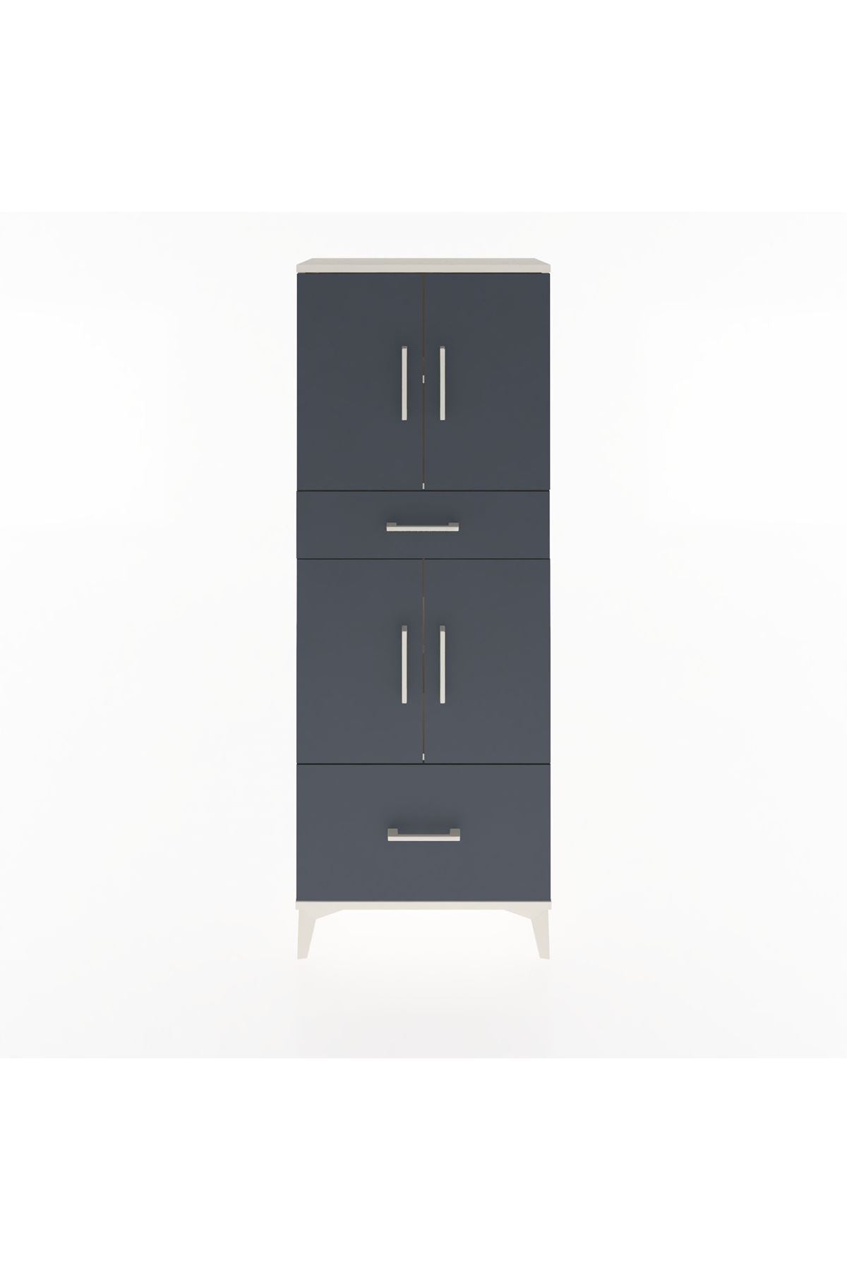 Arges Dolap 4 Raflı 2 Çekmeceli 4 Kapaklı 60x30x163 - S20M015V2A