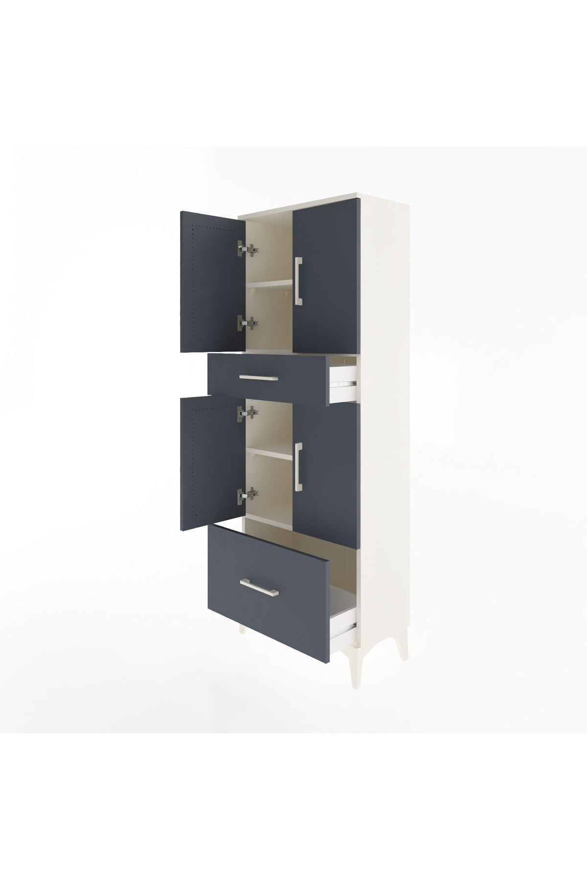 Arges Dolap 4 Raflı 2 Çekmeceli 4 Kapaklı 60x30x163 - S20M015V2A