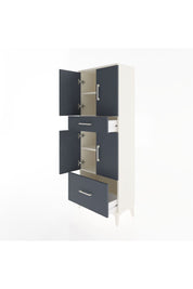 Arges Dolap 4 Raflı 2 Çekmeceli 4 Kapaklı 60x30x163 - S20M015V2A