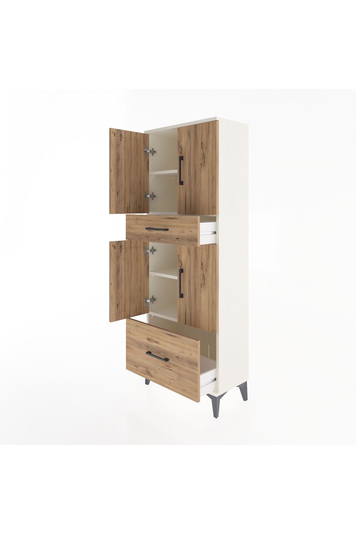 Arges Dolap 4 Raflı 2 Çekmeceli 4 Kapaklı 60x30x163 - S20M015V3A