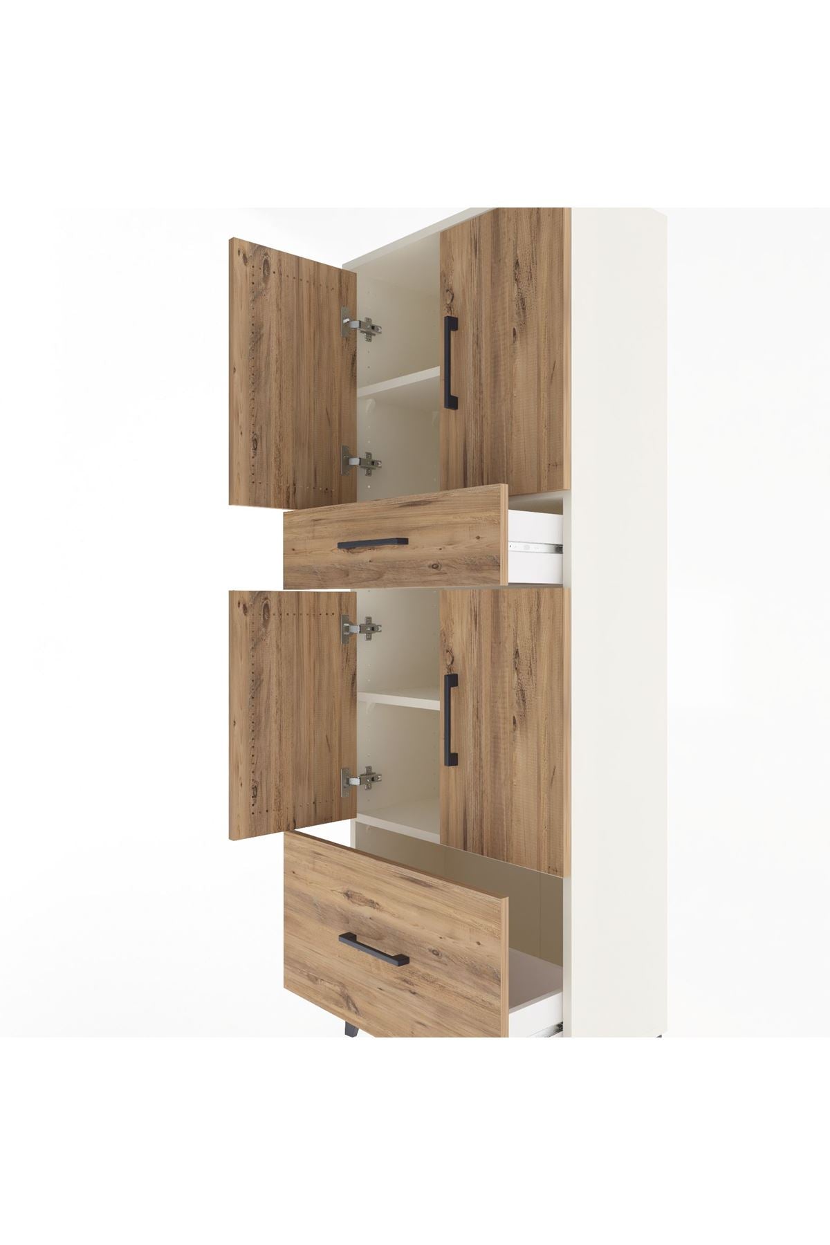 Arges Dolap 4 Raflı 2 Çekmeceli 4 Kapaklı 60x30x163 - S20M015V3A