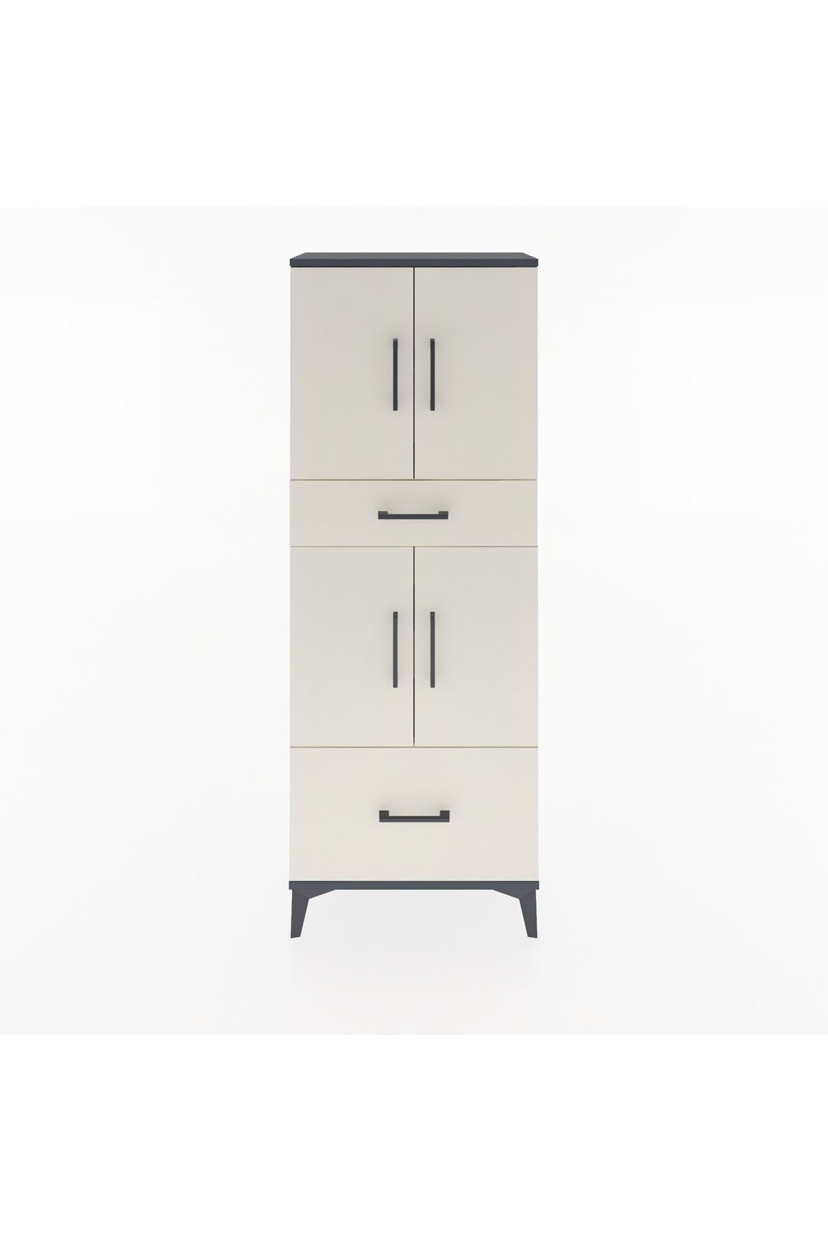 Arges Dolap 4 Raflı 2 Çekmeceli 4 Kapaklı 60x30x163 - S20M015V4A