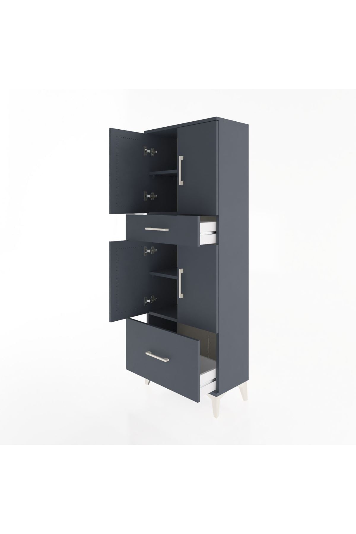 Arges Dolap 4 Raflı 2 Çekmeceli 4 Kapaklı 60x30x163 - S20M015V5A