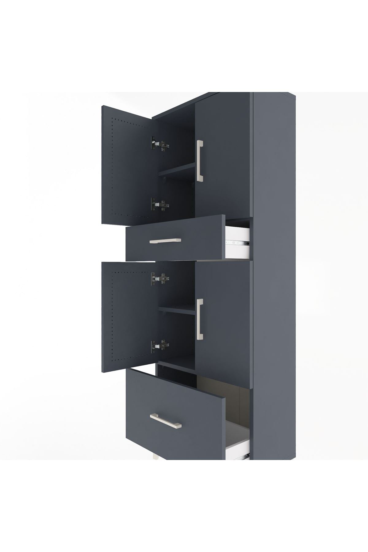 Arges Dolap 4 Raflı 2 Çekmeceli 4 Kapaklı 60x30x163 - S20M015V5A