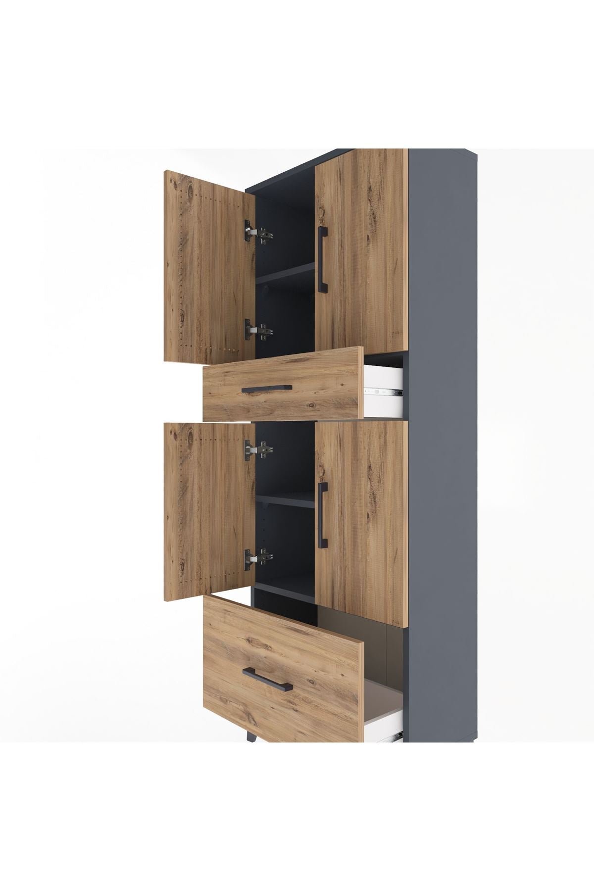 Arges Dolap 4 Raflı 2 Çekmeceli 4 Kapaklı 60x30x163 - S20M015V6A