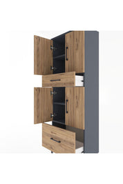 Arges Dolap 4 Raflı 2 Çekmeceli 4 Kapaklı 60x30x163 - S20M015V6A