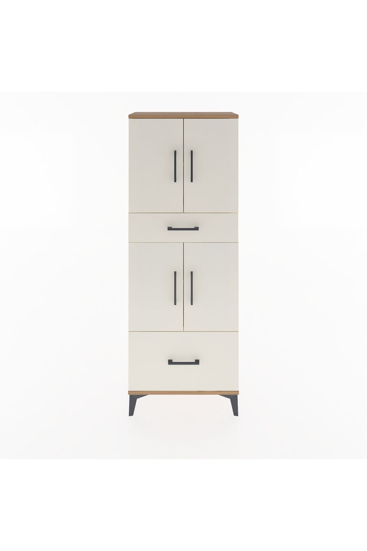 Arges Dolap 4 Raflı 2 Çekmeceli 4 Kapaklı 60x30x163 - S20M015V7A