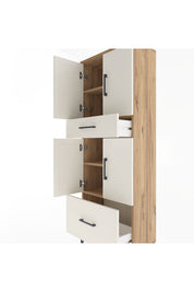 Arges Dolap 4 Raflı 2 Çekmeceli 4 Kapaklı 60x30x163 - S20M015V7A