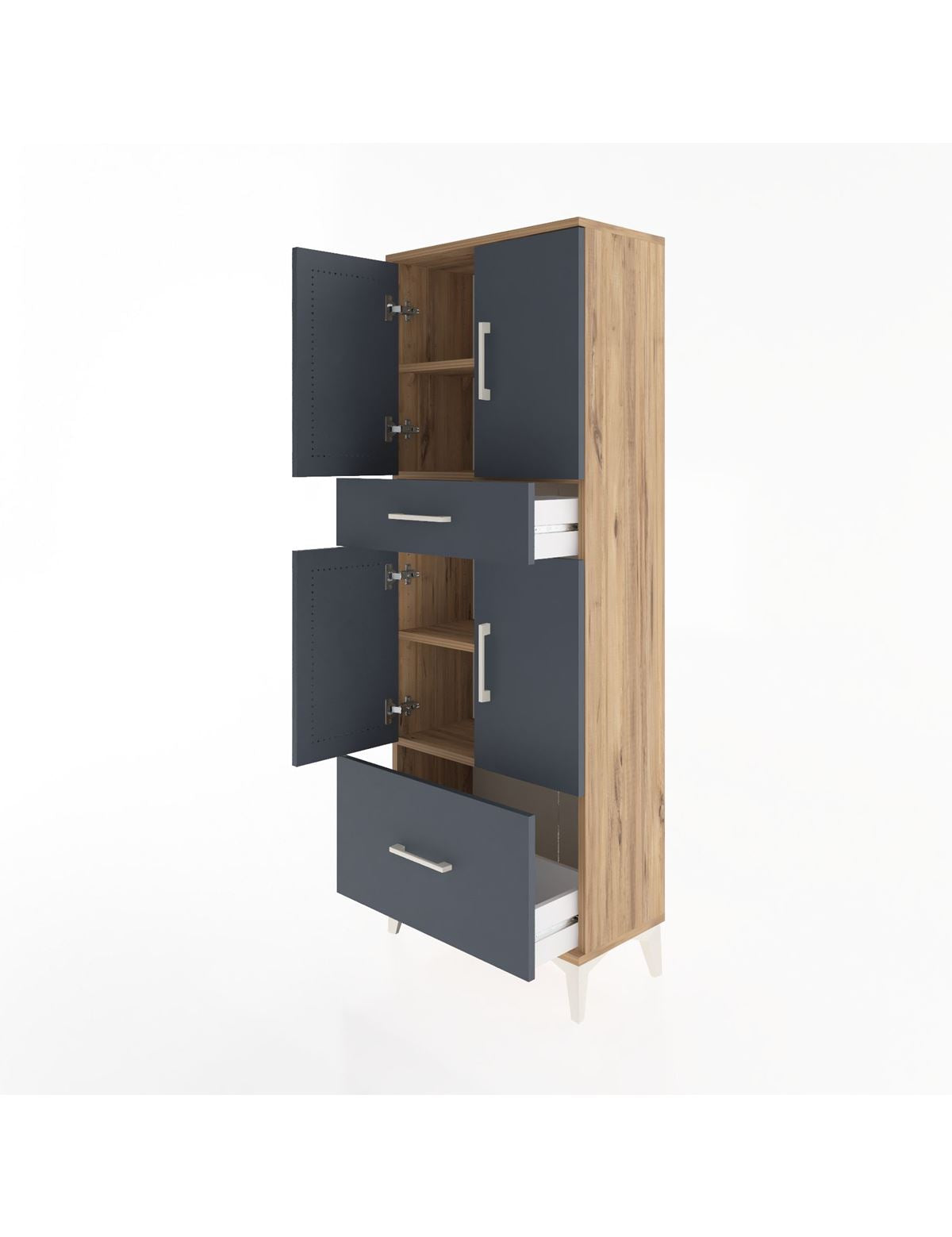 Arges Dolap 4 Raflı 2 Çekmeceli 4 Kapaklı 60x30x163 - S20M015V8A