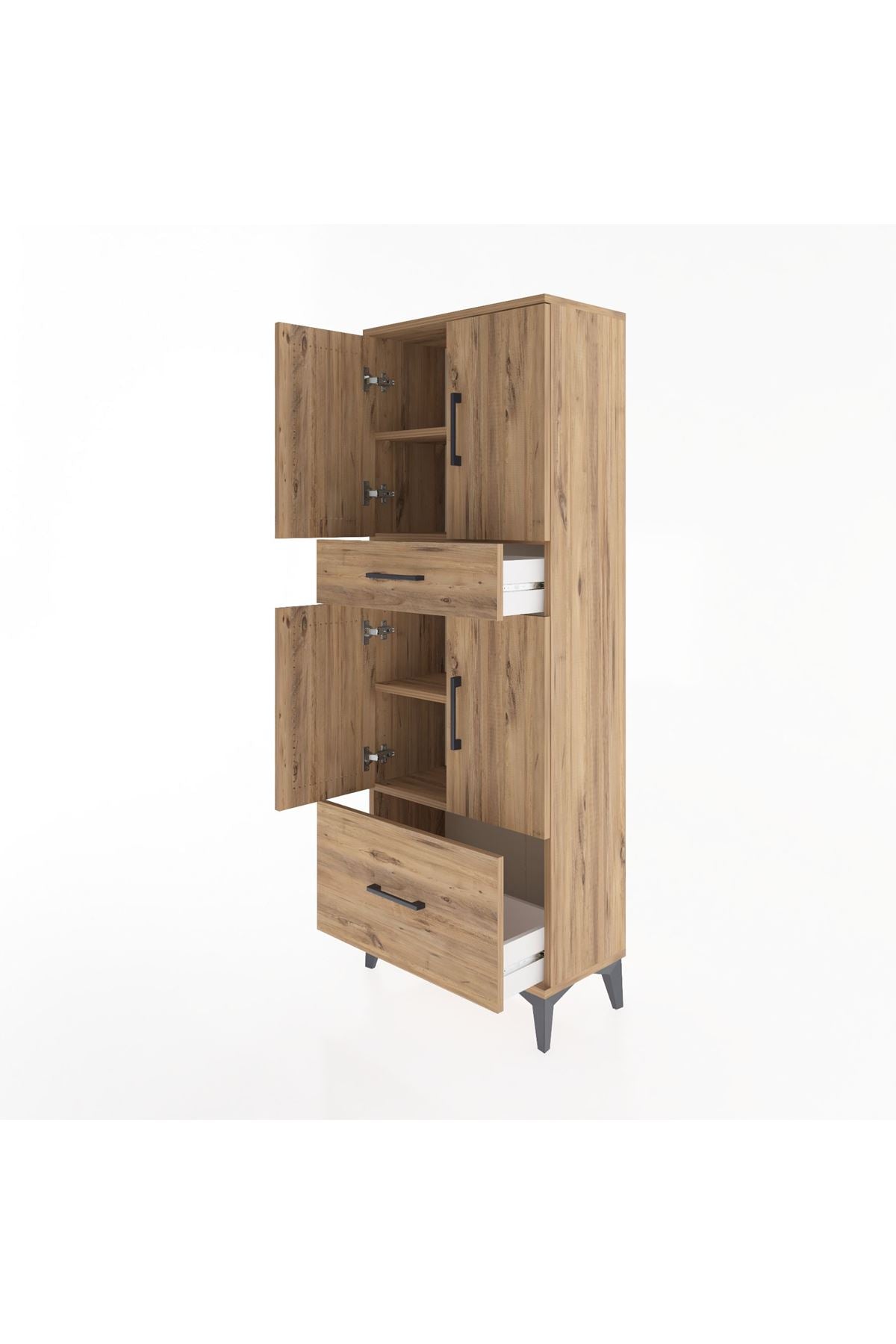 Arges Dolap 4 Raflı 2 Çekmeceli 4 Kapaklı 60x30x163 - S20M015V9A
