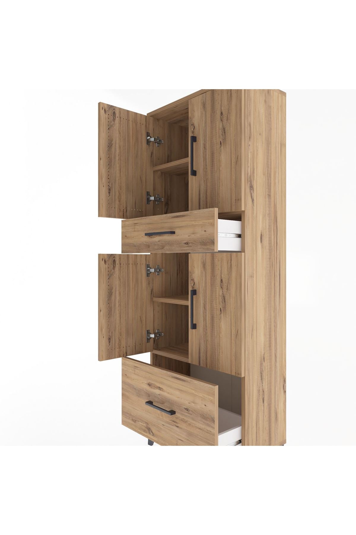 Arges Dolap 4 Raflı 2 Çekmeceli 4 Kapaklı 60x30x163 - S20M015V9A