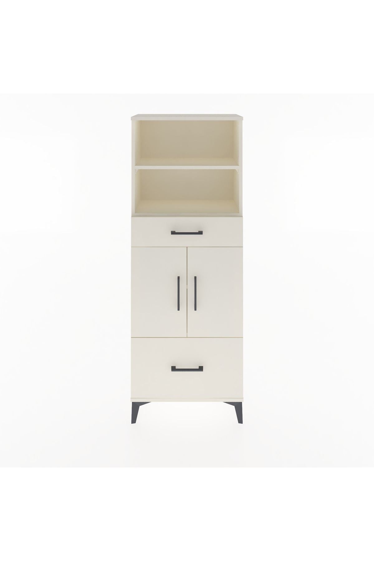 Arges Dolap 4 Raflı 2 Çekmeceli 2 Kapaklı 60x30x163 - S20M016V1A