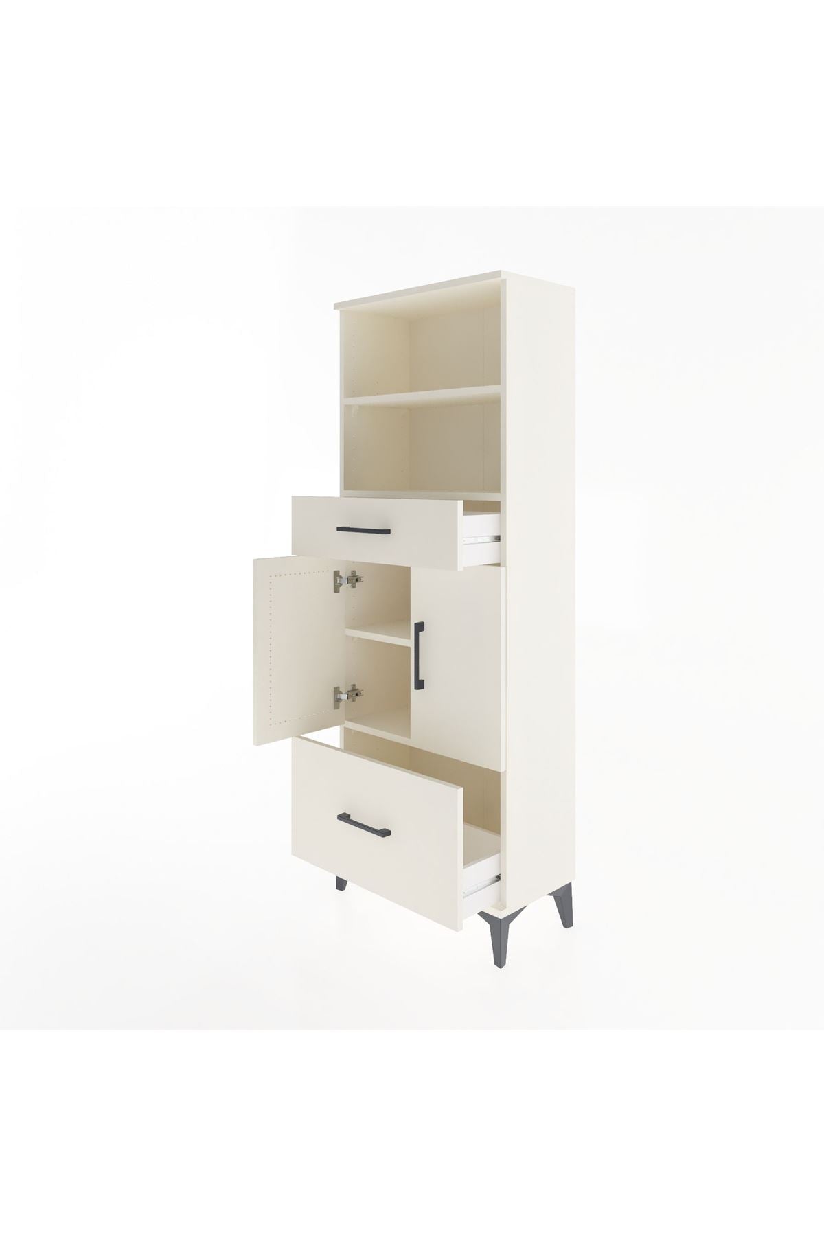 Arges Dolap 4 Raflı 2 Çekmeceli 2 Kapaklı 60x30x163 - S20M016V1A