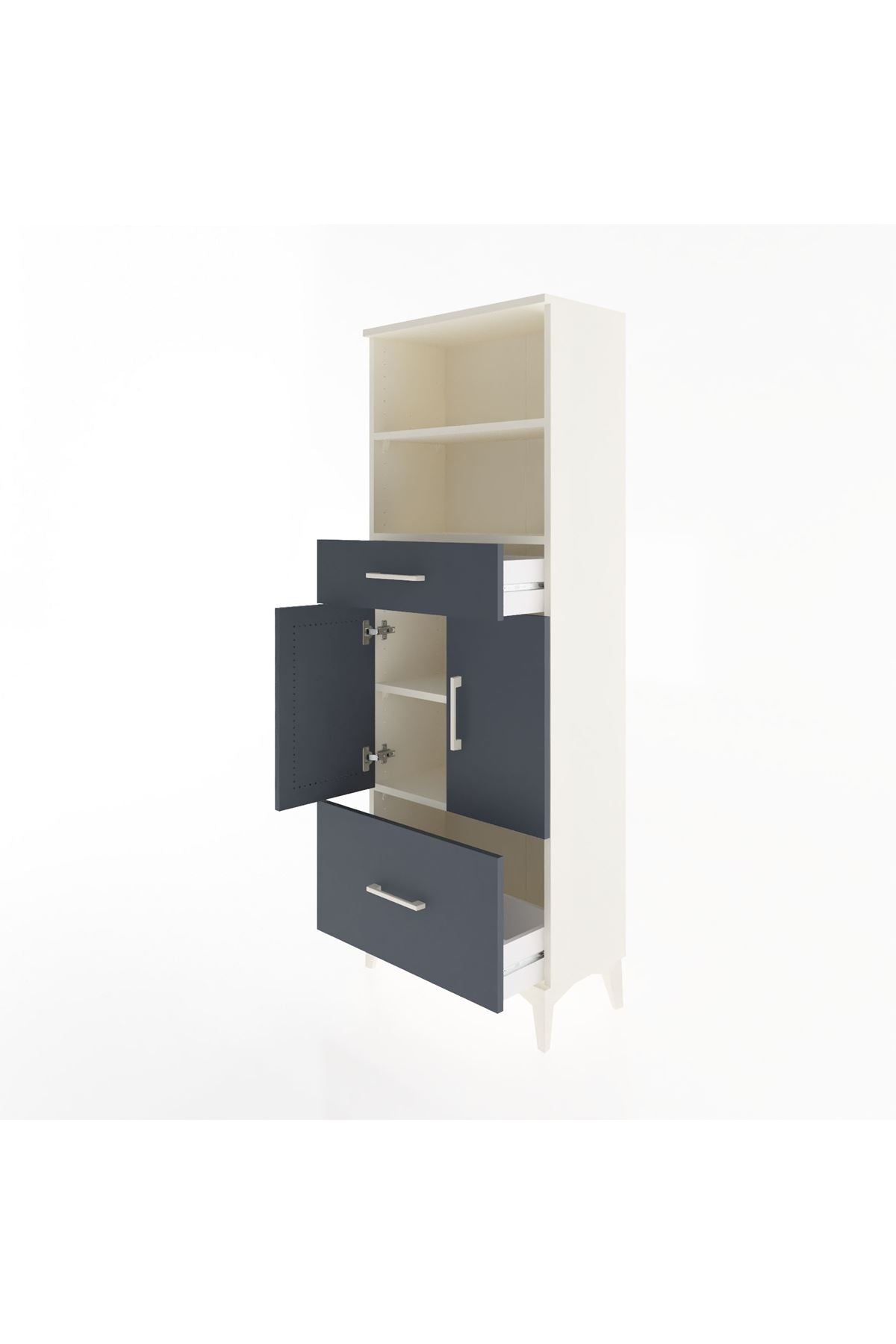 Arges Dolap 4 Raflı 2 Çekmeceli 2 Kapaklı 60x30x163 - S20M016V2A