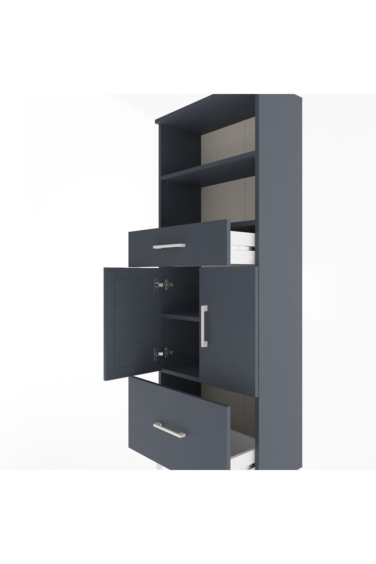 Arges Dolap 4 Raflı 2 Çekmeceli 2 Kapaklı 60x30x163 - S20M016V5A