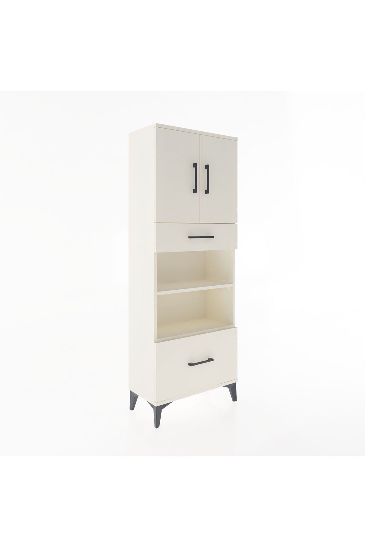 Arges Dolap 4 Raflı 2 Çekmeceli 2 Kapaklı 60x30x163 - S20M017V1A
