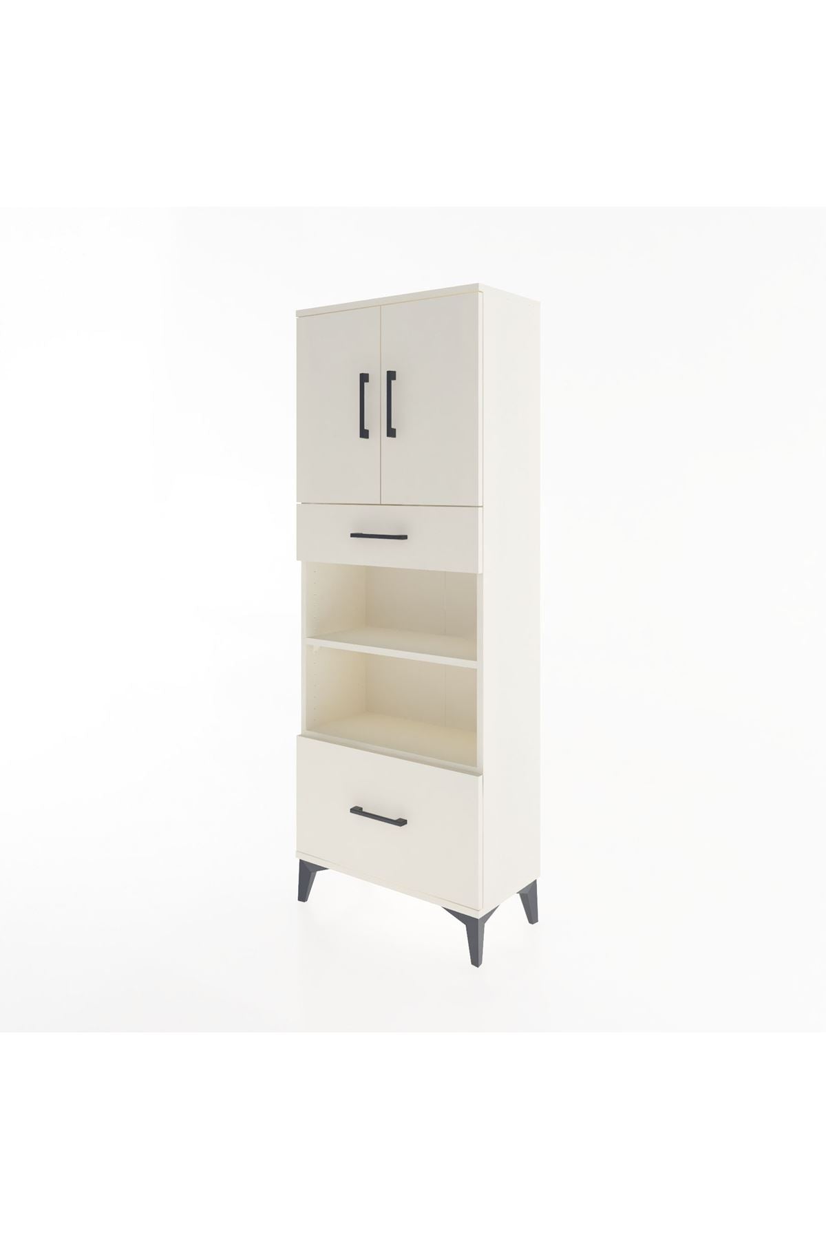 Arges Dolap 4 Raflı 2 Çekmeceli 2 Kapaklı 60x30x163 - S20M017V1A