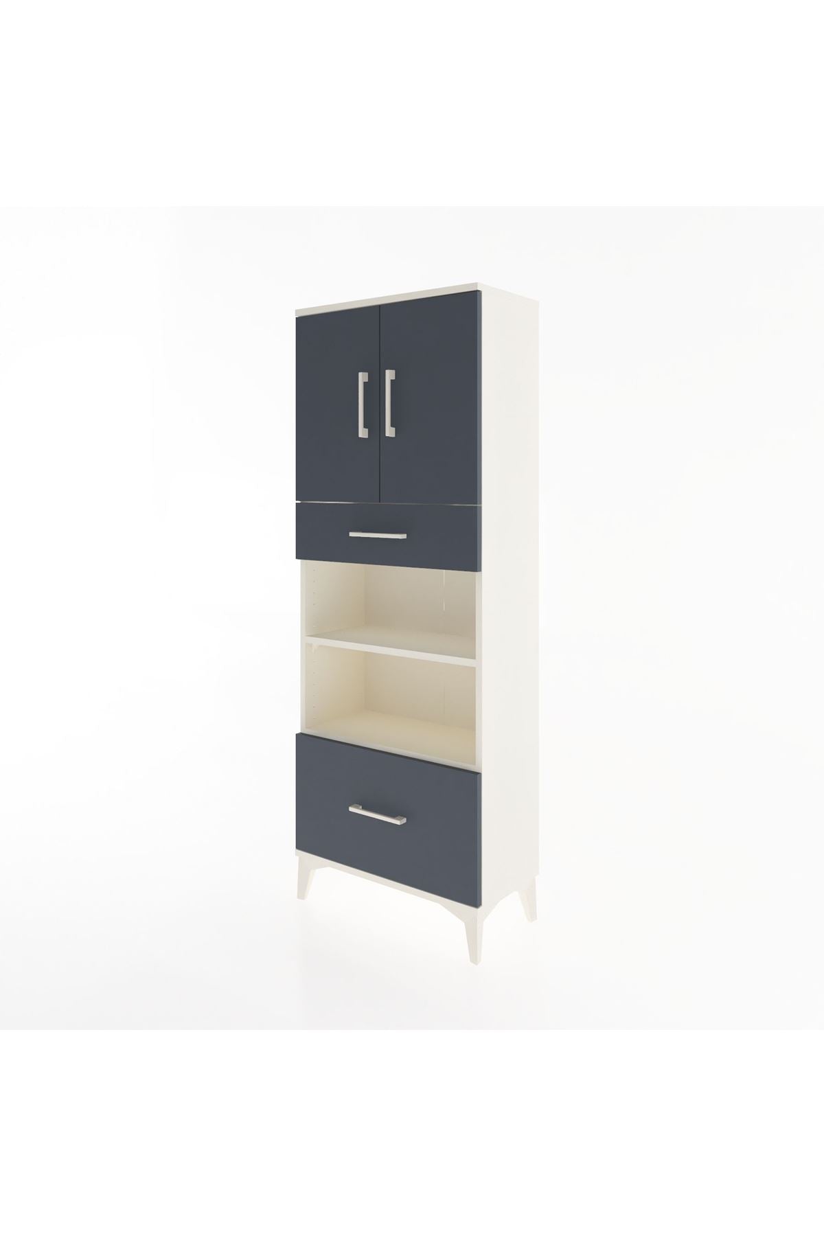 Arges Dolap 4 Raflı 2 Çekmeceli 2 Kapaklı 60x30x163 - S20M017V2A
