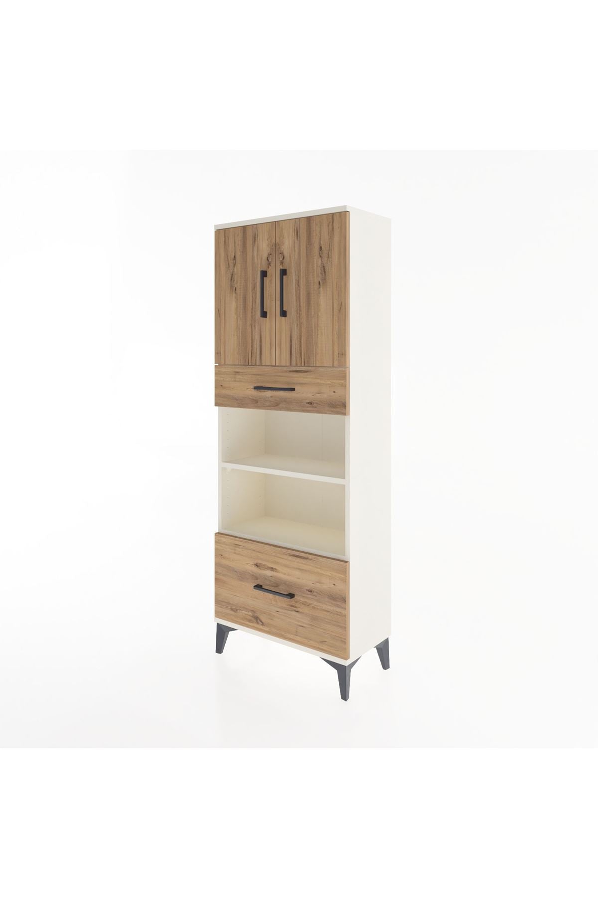 Arges Dolap 4 Raflı 2 Çekmeceli 2 Kapaklı 60x30x163 - S20M017V3A